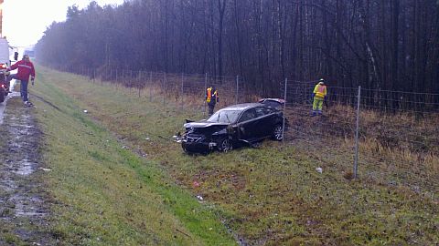 Wypadek na A4 24.11.2013
