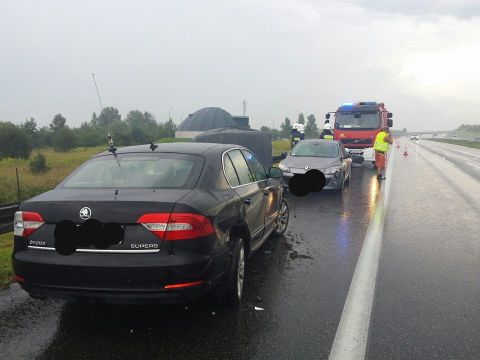 A4 - kolizja Skody i Renaulta 