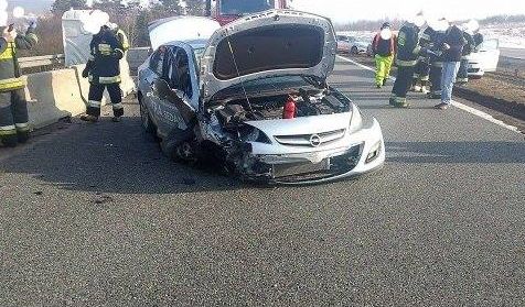Wypadek na A4 z udziaem Opla Astry
