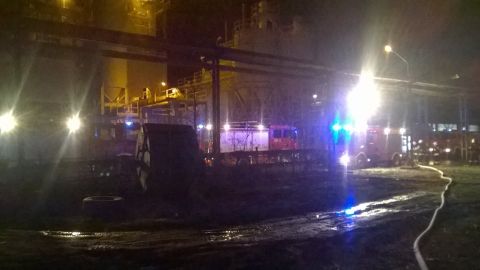 Poar budynku gospodarczego na terenie ZCH Alwernia