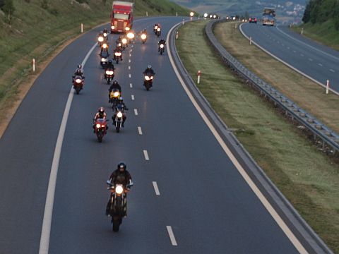 Protest motocyklistow na A4 Protest motocyklistow na A4