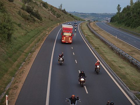 Protest motocyklistow na A4 Protest motocyklistow na A4